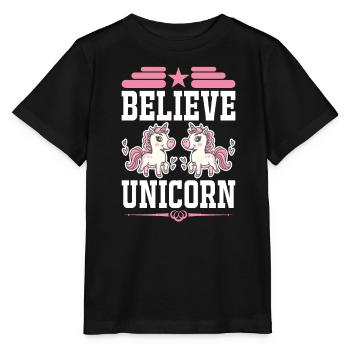 Belief in Unicorn Unicorn - Stanley/Stella MINI CREATOR Kids’ T-Shirt - black - Front - Mikhail (115cm)