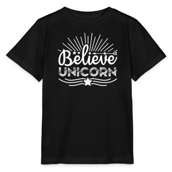 Belief in Unicorn Unicorn - Stanley/Stella MINI CREATOR Kids’ T-Shirt - black - Front - Mikhail (115cm)