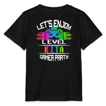 Level KITA keep calm and game on - Stanley/Stella MINI CREATOR Kids’ T-Shirt - black - Front - Mikhail (115cm)