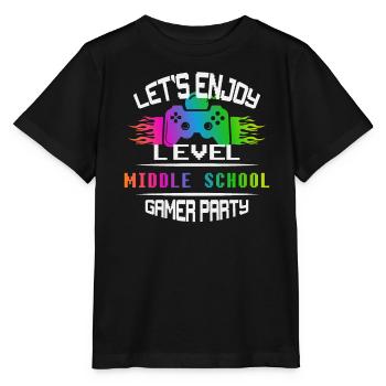 Level MIDDLE SCHOOL keep calm and game on - Stanley/Stella MINI CREATOR Kids’ T-Shirt - black - Front - Mikhail (115cm)