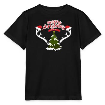 Joyeux Noël Norvégien Motif - T-shirt bio MINI CREATOR Stanley/Stella Enfant - noir - Devant - Mikhail (115cm)