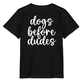 Dogs in front of guys - Stanley/Stella MINI CREATOR Kids’ T-Shirt - black - Front - Mikhail (115cm)
