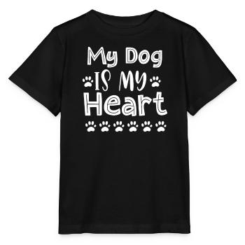 My dog is my heart - Stanley/Stella MINI CREATOR Kids’ T-Shirt - black - Front - Mikhail (115cm)