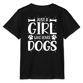 NUR EIN MÄDCHEN, DAS HUNDE LIEBT - Stanley/Stella Kinder T-Shirt MINI CREATOR  - Schwarz - Vorne - Mikhail (115cm)