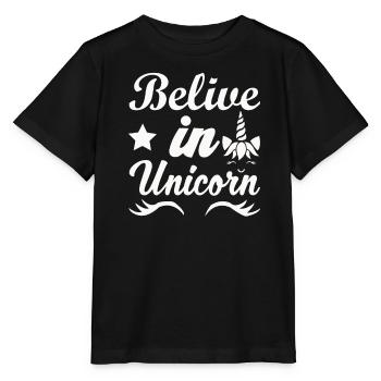 Belief in Unicorns Unicorn - Stanley/Stella MINI CREATOR Kids’ T-Shirt - black - Front - Mikhail (115cm)