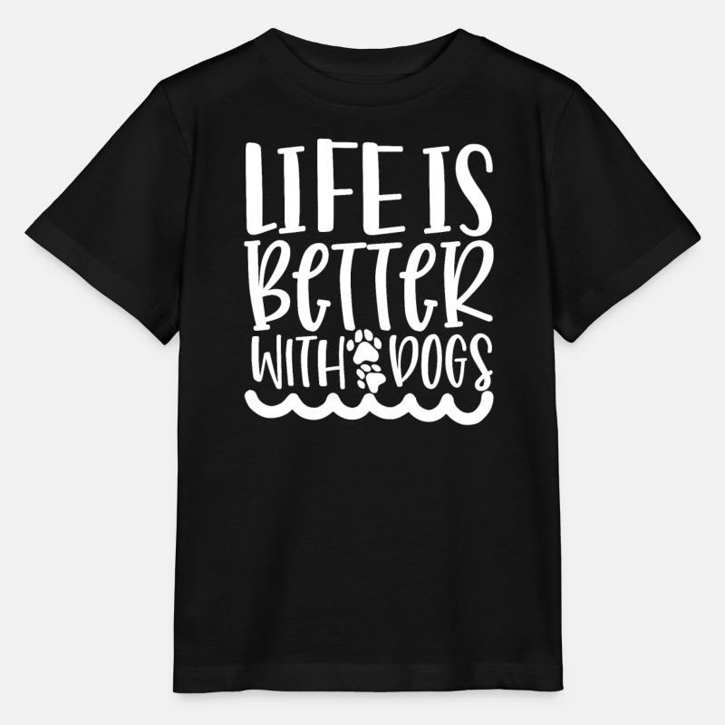 Das Leben ist besser mit Hunden - Stanley/Stella Kinder T-Shirt MINI CREATOR - Schwarz