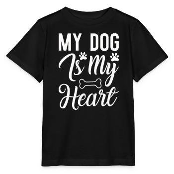 My dog is my heart - Stanley/Stella MINI CREATOR Kids’ T-Shirt - black - Front - Mikhail (115cm)