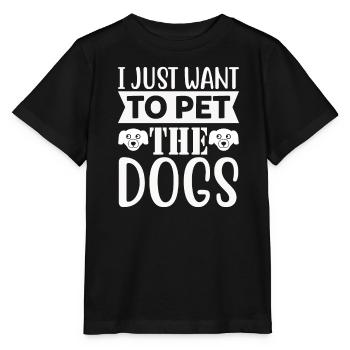 Je veux juste caresser les chiens - T-shirt bio MINI CREATOR Stanley/Stella Enfant - noir - Devant - Mikhail (115cm)