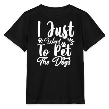 Je veux juste caresser les chiens - T-shirt bio MINI CREATOR Stanley/Stella Enfant - noir - Devant - Mikhail (115cm)
