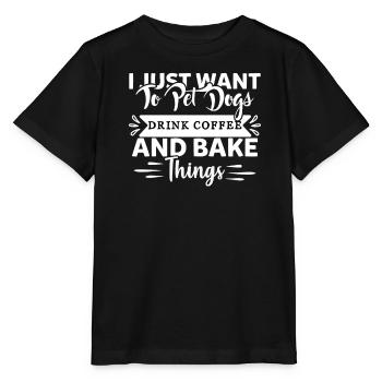 Je veux juste caresser les chiens - T-shirt bio MINI CREATOR Stanley/Stella Enfant - noir - Devant - Mikhail (115cm)