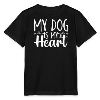 My dog is my heart - Stanley/Stella MINI CREATOR Kids’ T-Shirt - black - Front - Mikhail (115cm)