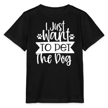Je veux juste caresser le chien - T-shirt bio MINI CREATOR Stanley/Stella Enfant - noir - Devant - Mikhail (115cm)