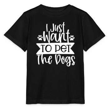 Je veux juste caresser les chiens - T-shirt bio MINI CREATOR Stanley/Stella Enfant - noir - Devant - Mikhail (115cm)