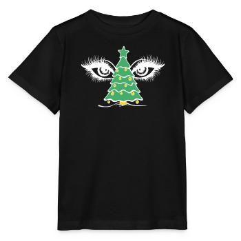 Ugly Christmas Ugly Christmas Tree Eyes - Stanley/Stella MINI CREATOR Kids’ T-Shirt - black - Front - Mikhail (115cm)