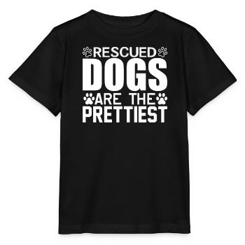 Rescued dogs are the prettiest - Stanley/Stella MINI CREATOR Kids’ T-Shirt - black - Front - Mikhail (115cm)