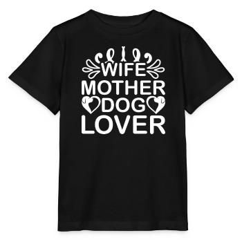 Ehefrau Mutter Hundeliebhaberin - Stanley/Stella Kinder T-Shirt MINI CREATOR  - Schwarz - Vorne - Mikhail (115cm)