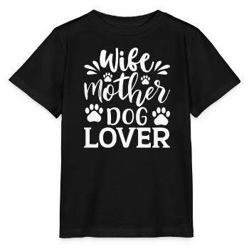 Femme Mère Chien amoureux - T-shirt bio MINI CREATOR Stanley/Stella Enfant - noir - Devant - Mikhail (115cm)