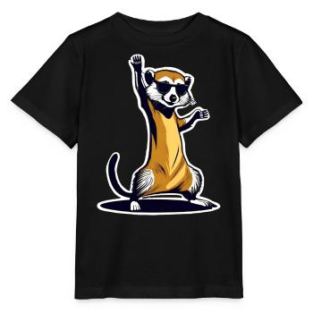 Tanzendes Erdmännchen - Stanley/Stella Kinder T-Shirt MINI CREATOR  - Schwarz - Vorne - Mikhail (115cm)