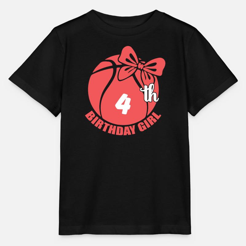 Basket-ball 4e anniversaire Basketteur - T-shirt bio MINI CREATOR Stanley/Stella Enfant - noir