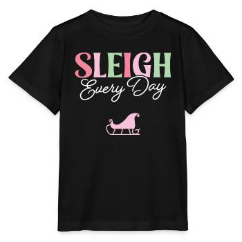 Sleigh Every Day - Stanley/Stella MINI CREATOR Kids’ T-Shirt - black - Front - Mikhail (115cm)