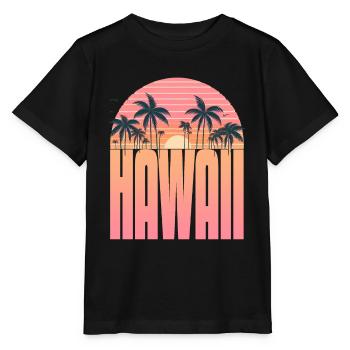 Sérénité au coucher du soleil tropical : l’ Aloha, Hawaï - T-shirt bio MINI CREATOR Stanley/Stella Enfant - noir - Devant - Mikhail (115cm)