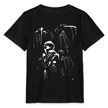 Minimal Manga / Ninja Figur ABSTRAKT - Stanley/Stella Kinder T-Shirt MINI CREATOR  - Schwarz - Vorne - Mikhail (115cm)