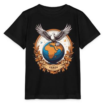 Weltfrieden auf der Erde - Stanley/Stella Kinder T-Shirt MINI CREATOR  - Schwarz - Vorne - Mikhail (115cm)