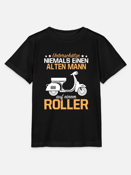 Unterschätze Niemals Einen Alten Mann Roller - Stanley/Stella Kinder T-Shirt MINI CREATOR - Schwarz