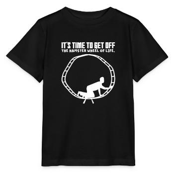 Hamster Wheel Business Self-Employment Hamster - Stanley/Stella MINI CREATOR Kids’ T-Shirt - black - Front - Mikhail (115cm)