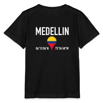 Medellin Latitude Location In Colombia - Stanley/Stella MINI CREATOR Kids’ T-Shirt - black - Front - Mikhail (115cm)