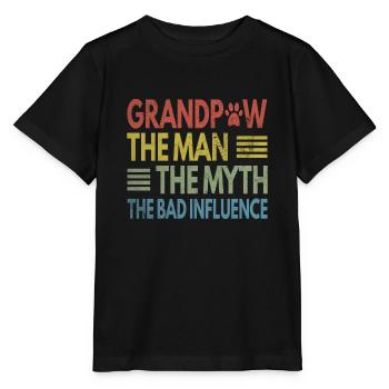 Grandpaw Man Myth Bad Influence Opa Hundefreund - Stanley/Stella Kinder T-Shirt MINI CREATOR  - Schwarz - Vorne - Mikhail (115cm)