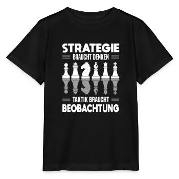 Schach Strategie Denken Taktik Beobachten - Stanley/Stella Kinder T-Shirt MINI CREATOR  - Schwarz - Vorne - Mikhail (115cm)