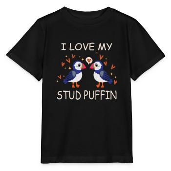I Love My Stud Puffin Papageientaucher Beziehung - Stanley/Stella Kinder T-Shirt MINI CREATOR  - Schwarz - Vorne - Mikhail (115cm)