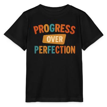 Le progrès plutôt que la perfection - T-shirt bio MINI CREATOR Stanley/Stella Enfant - noir - Devant - Mikhail (115cm)
