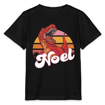 NOEL - Schöner Jungen Name mit T-REX Dino - Stanley/Stella Kinder T-Shirt MINI CREATOR  - Schwarz - Vorne - Mikhail (115cm)