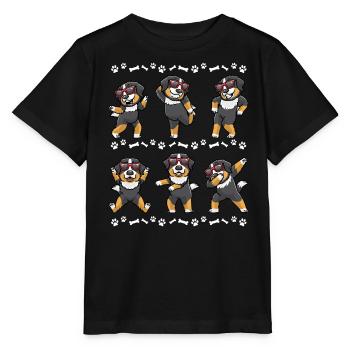 Bernese Mountain Dog Dancing Bouvier Bernois - Stanley/Stella MINI CREATOR Kids’ T-Shirt - black - Front - Mikhail (115cm)