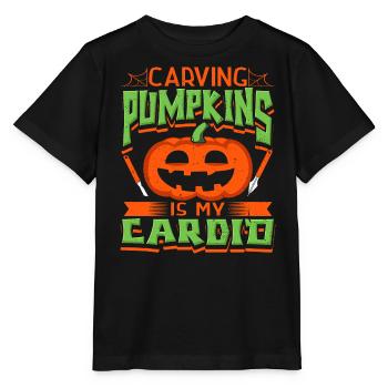 Kürbisse Schnitzen Gruselig Geschnitzt Halloween - Stanley/Stella Kinder T-Shirt MINI CREATOR  - Schwarz - Vorne - Mikhail (115cm)