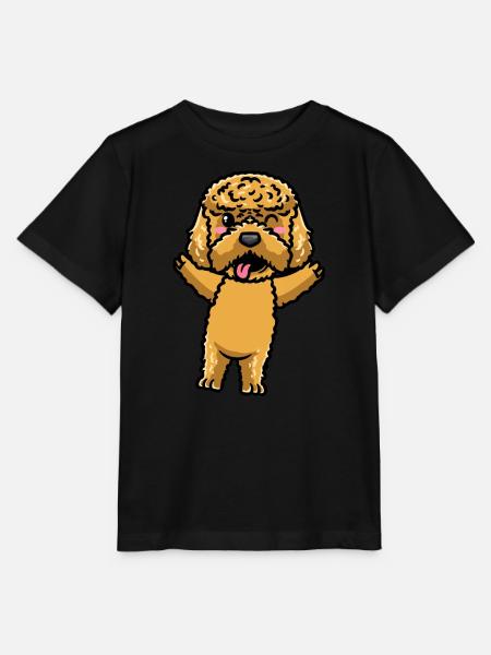 Kawaii Cockapoo Hund Emoticon - Stanley/Stella Kinder T-Shirt MINI CREATOR - Schwarz