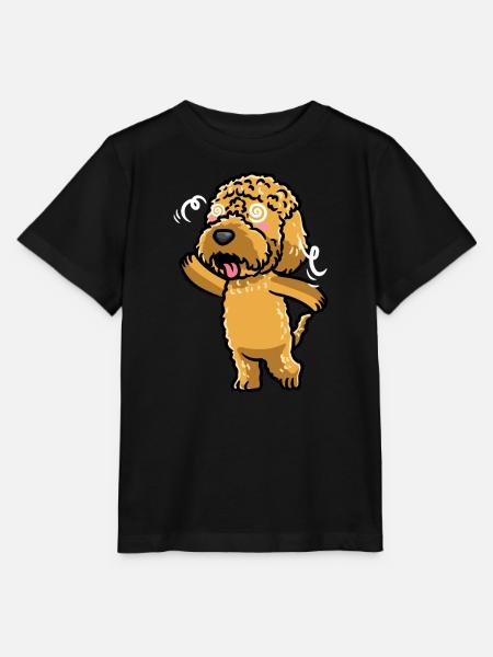 Kawaii Cockapoo Hund Emoticon - Stanley/Stella Kinder T-Shirt MINI CREATOR - Schwarz