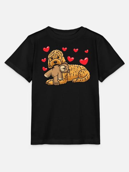 Kawaii Cockapoo Hund Mit Kuscheltier - Stanley/Stella Kinder T-Shirt MINI CREATOR  - Schwarz
