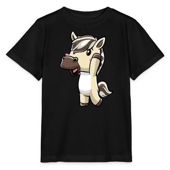 Émoticône Kawaii Cheval du Fjord - T-shirt bio MINI CREATOR Stanley/Stella Enfant - noir - Devant - Mikhail (115cm)