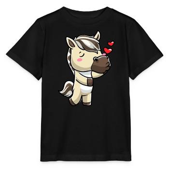 Fjordpferd Kawaii Emoticon - Stanley/Stella Kinder T-Shirt MINI CREATOR  - Schwarz - Vorne - Mikhail (115cm)