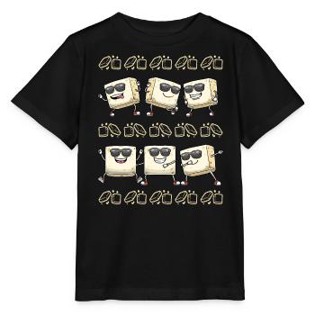 Dancing Tofu for Vegans and Tofu Lovers - Stanley/Stella MINI CREATOR Kids’ T-Shirt - black - Front - Mikhail (115cm)