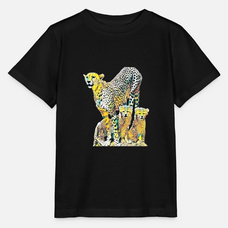 Gepard - Stanley/Stella Kinder T-Shirt MINI CREATOR  - Schwarz