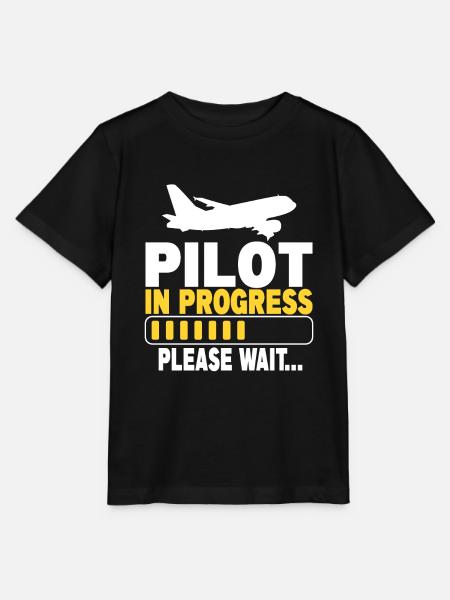 Pilot In Progress Please Wait - Stanley/Stella Kinder T-Shirt MINI CREATOR  - Schwarz