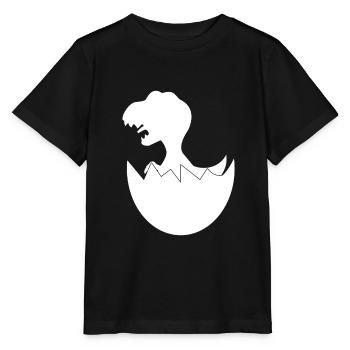 Baby dinosaur hatches from the egg - Stanley/Stella MINI CREATOR Kids’ T-Shirt - black - Front - Mikhail (115cm)