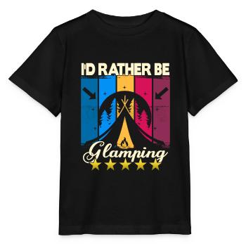 I'd rather be Glamping - Stanley/Stella MINI CREATOR Kids’ T-Shirt - black - Front - Mikhail (115cm)