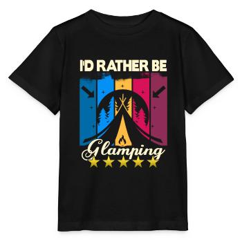 I'd rather be Glamping - Stanley/Stella MINI CREATOR Kids’ T-Shirt - black - Front - Mikhail (115cm)