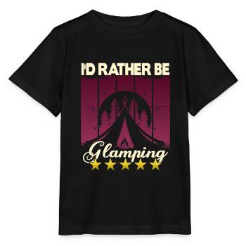 I'd rather be Glamping - Stanley/Stella MINI CREATOR Kids’ T-Shirt - black - Front - Mikhail (115cm)
