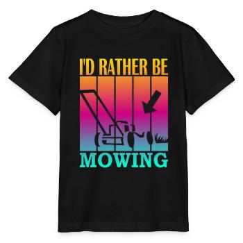 I'd rather be mowing - Stanley/Stella MINI CREATOR Kids’ T-Shirt - black - Front - Mikhail (115cm)